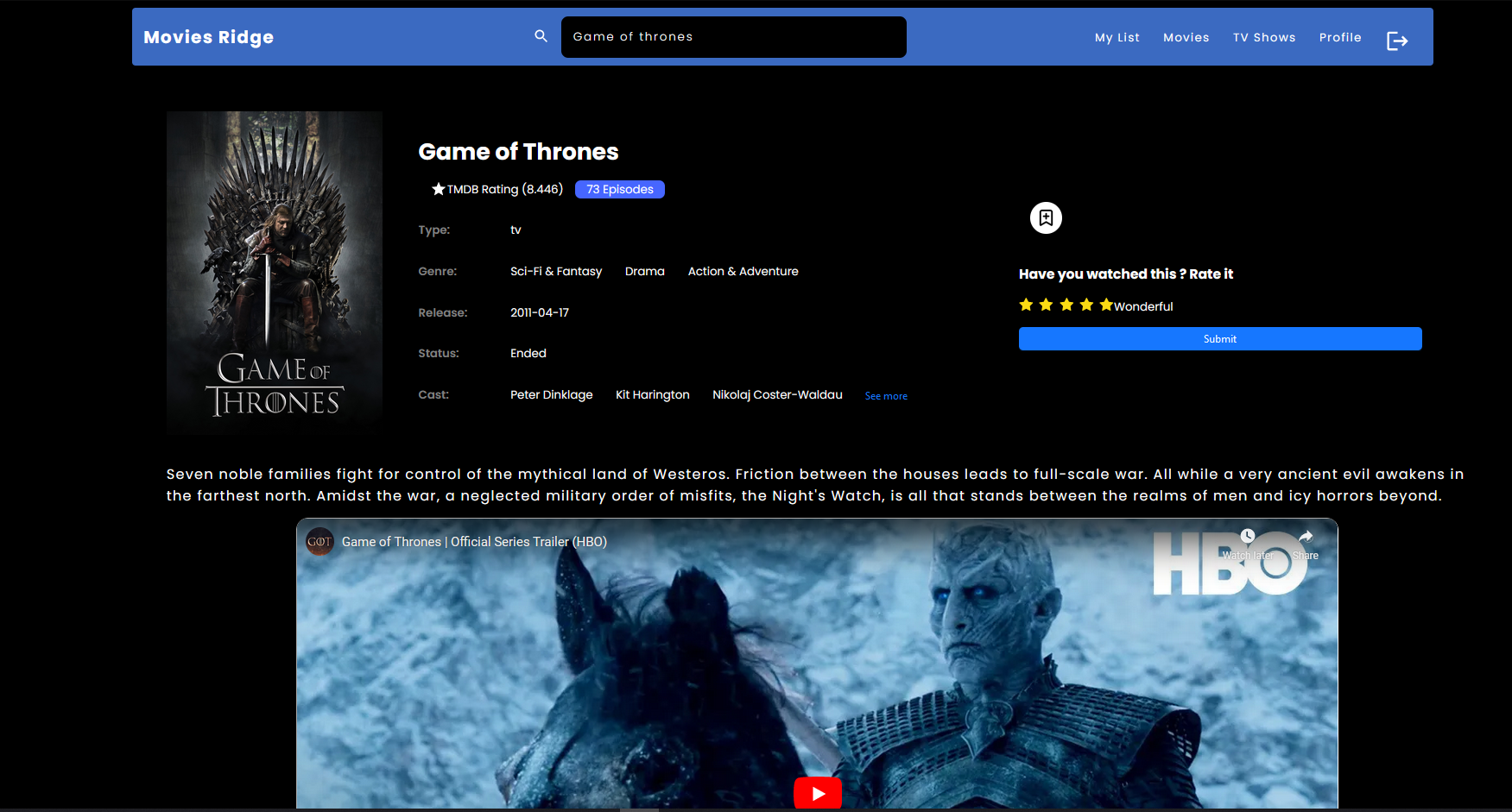 MovieRidge Screenshot